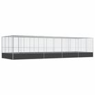 vidaXL Aviary with Extension Silver 366.9"x120.9"x83.5" Steel