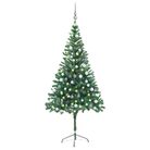 vidaXL Artificial Pre-lit Christmas Tree with Ball Set 70.9" 564 Branches