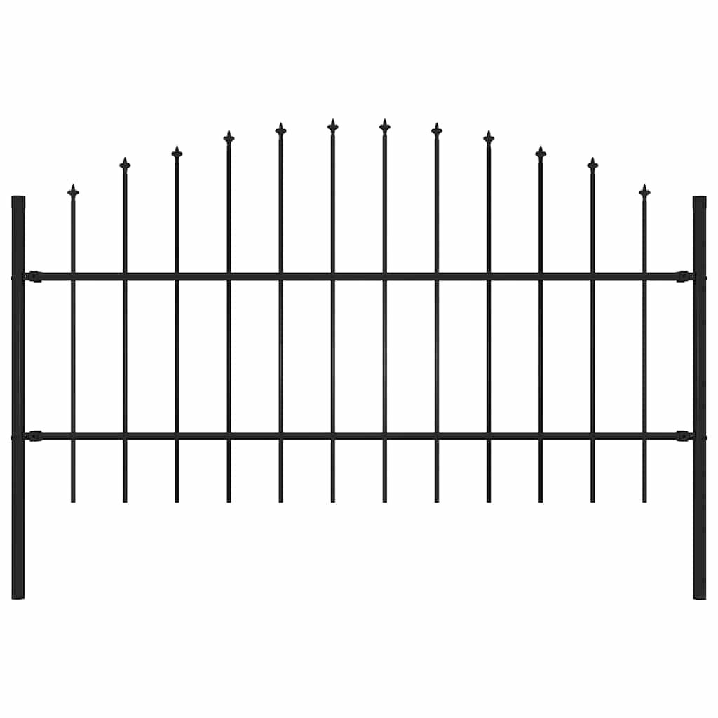 vidaXL Garden Fence Woerden with Spear Top Steel 170x100 cm Black