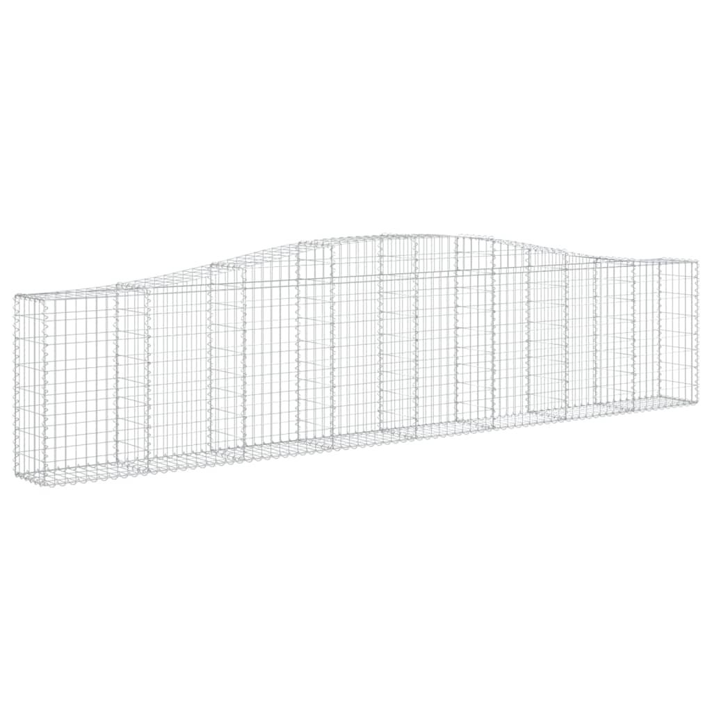 vidaXL Arched Gabion Basket 400x30x80/100 cm Galvanised Iron