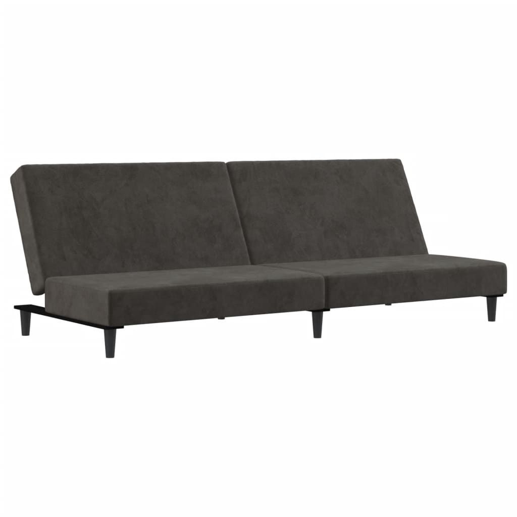 vidaXL 2-Seater Sofa Bed Dark Gray Velvet