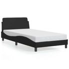 vidaXL Bed Frame "Dover" Black 39.4"x74.8" Faux Leather