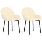 vidaXL Dining Chairs 2 pcs Cream Faux Leather