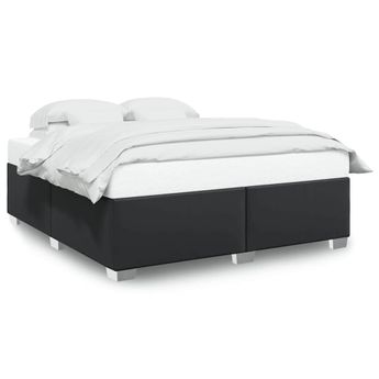 vidaXL Bed Frame without Mattress Black California King Faux Leather