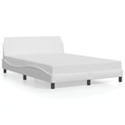 vidaXL Bed Frame "Dover" White 53.9"x74.8" Faux Leather