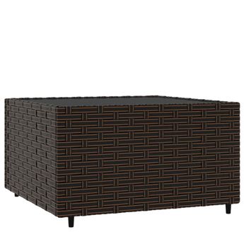 vidaXL Square Garden Coffee Table Brown 50x50x30 cm Poly Rattan