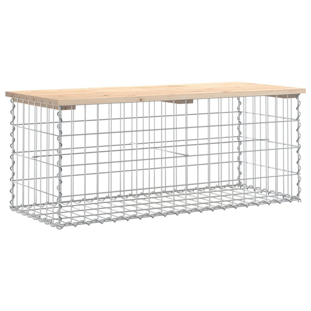 vidaXL Garden Bench Gabion Design 103x44x42 cm Solid Wood Pine