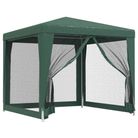 vidaXL Party Tent with 4 Mesh Sidewalls Green 8.2'x8.2' HDPE