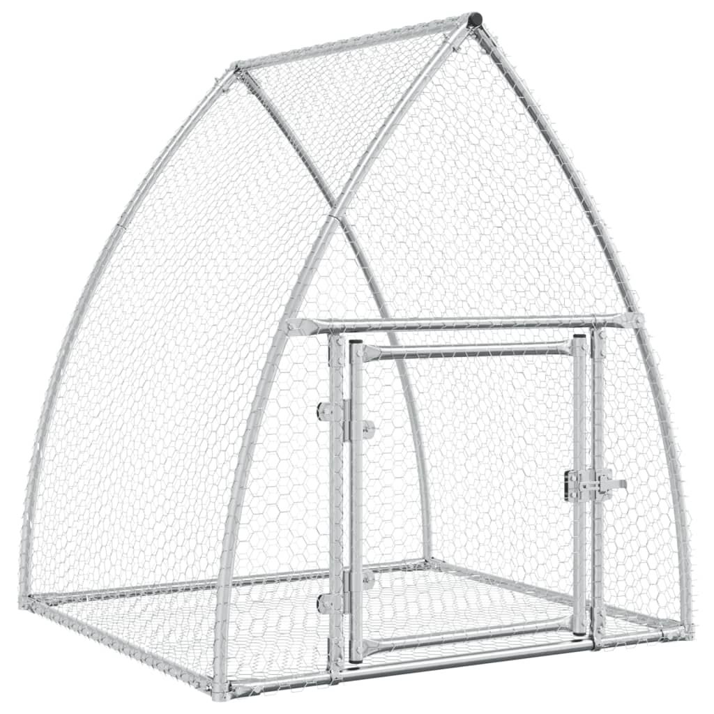 vidaXL Rabbit Hutch Silver 105x100x120 cm Galvanised Steel