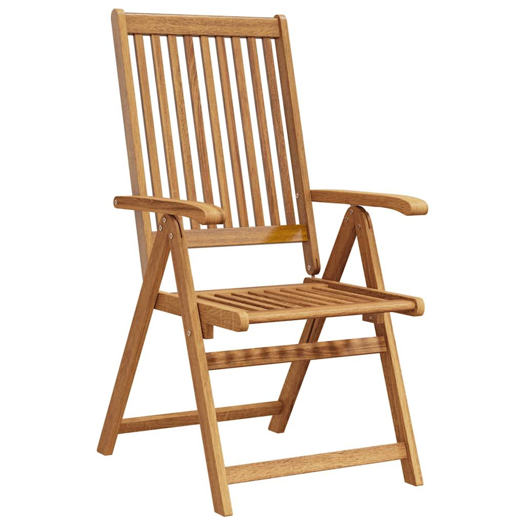 vidaXL Folding Garden Chairs 2 pcs Solid Acacia Wood Brown