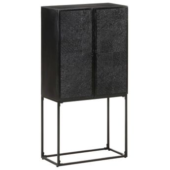 vidaXL Sideboard Black 60x30x120 cm Solid Acacia and Mango Wood