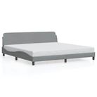 vidaXL Bed Frame "Dover" Light Gray 76"x79.9" Fabric