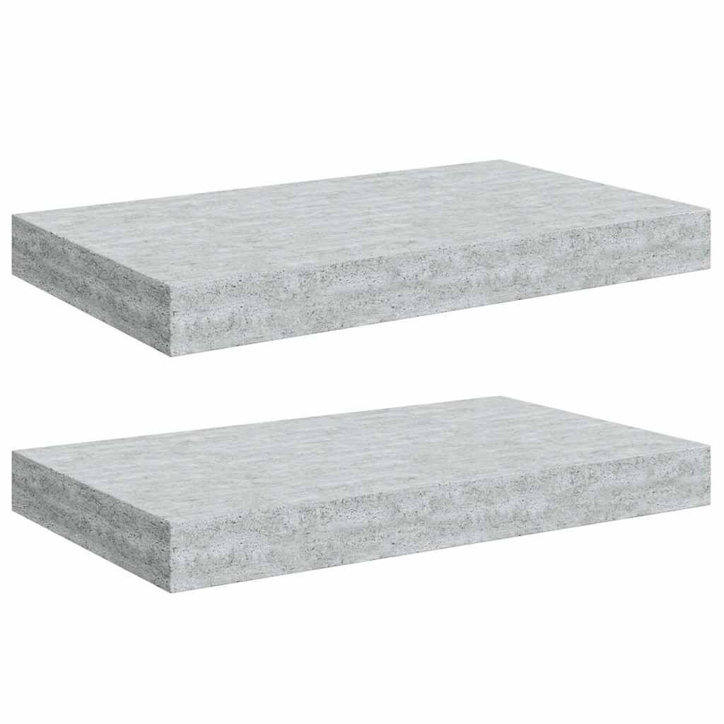 vidaXL Floating Wall Shelves 2 pcs Concrete Gray 15.7"x9.1"x1.5" MDF