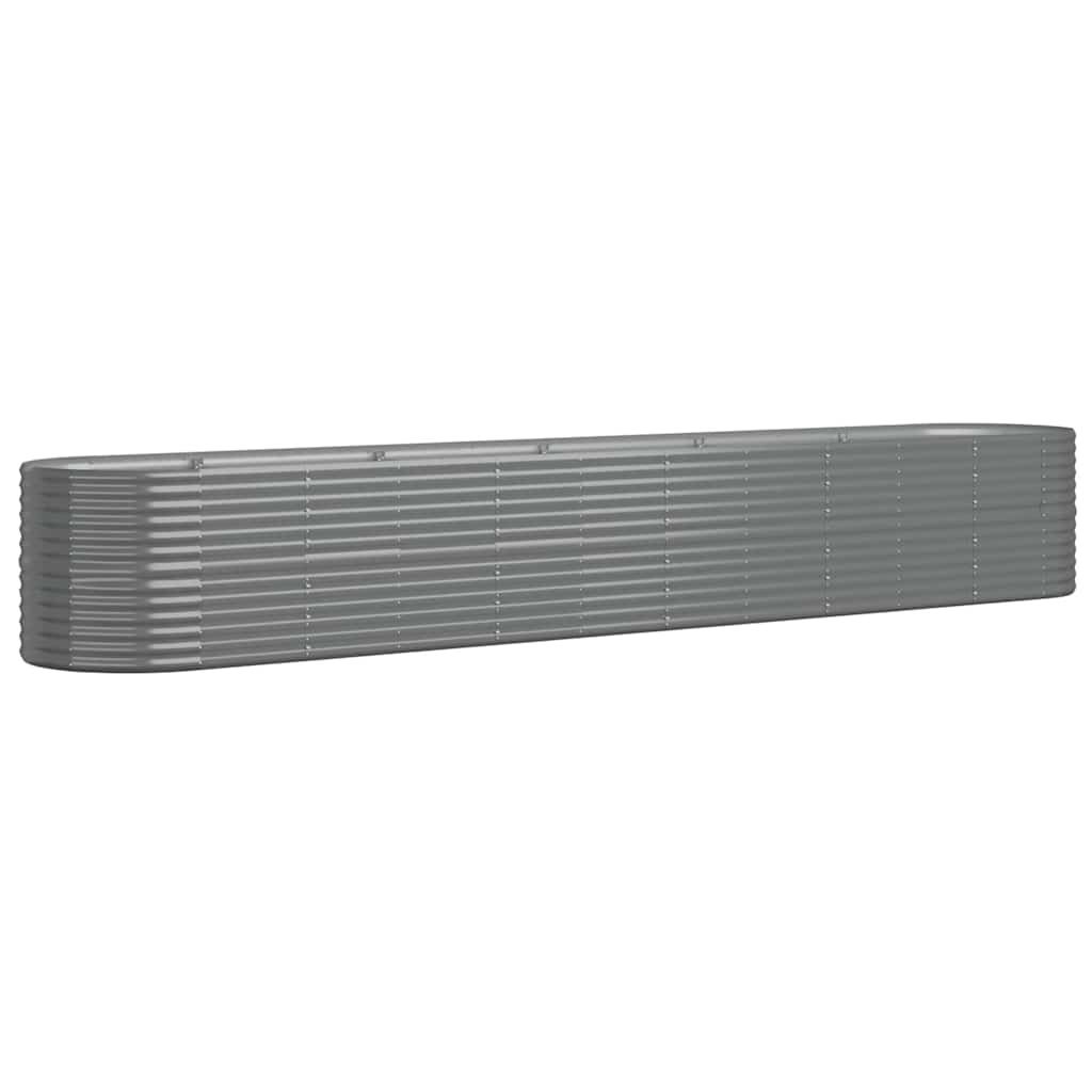 vidaXL Garden Raised Bed Galvanized Steel 173.2"x31.5"x26.8" Gray
