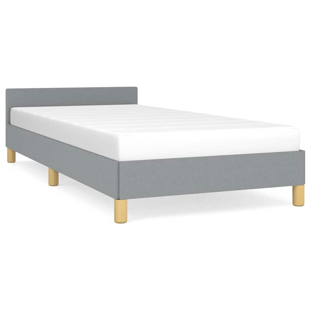 vidaXL Bed Frame without Mattress Light Grey Twin XL Fabric