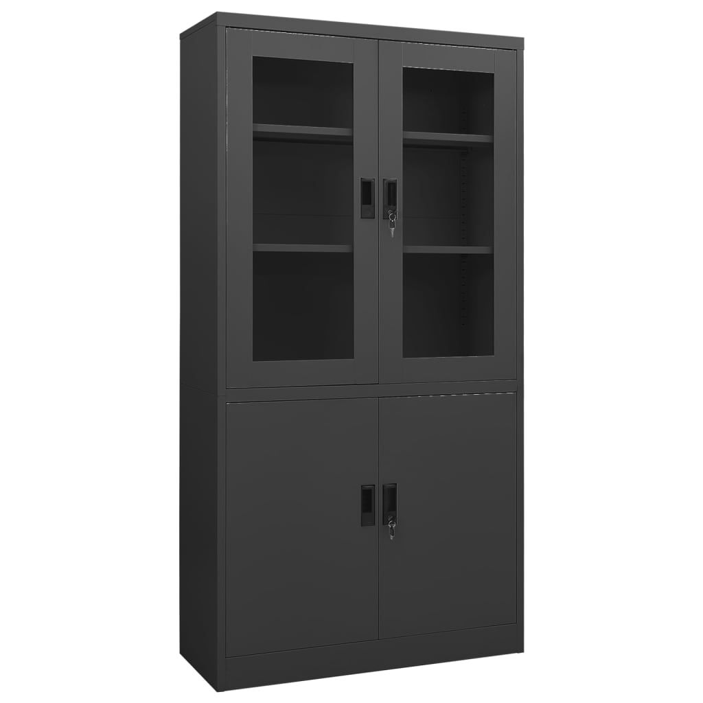 vidaXL Office Cabinet Anthracite 35.4"x15.7"x70.9" Steel