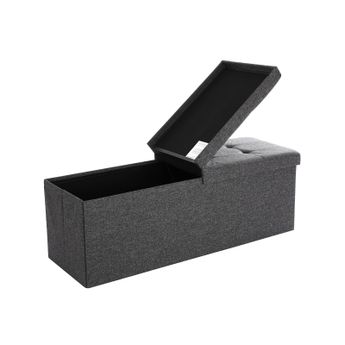 Taburet s odklápěcím víkem OTTOMAN 110x38 cm, tmavě šedý
