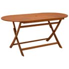 vidaXL Folding Patio Table 63"x33.5"x29.5" Solid Eucalyptus Wood