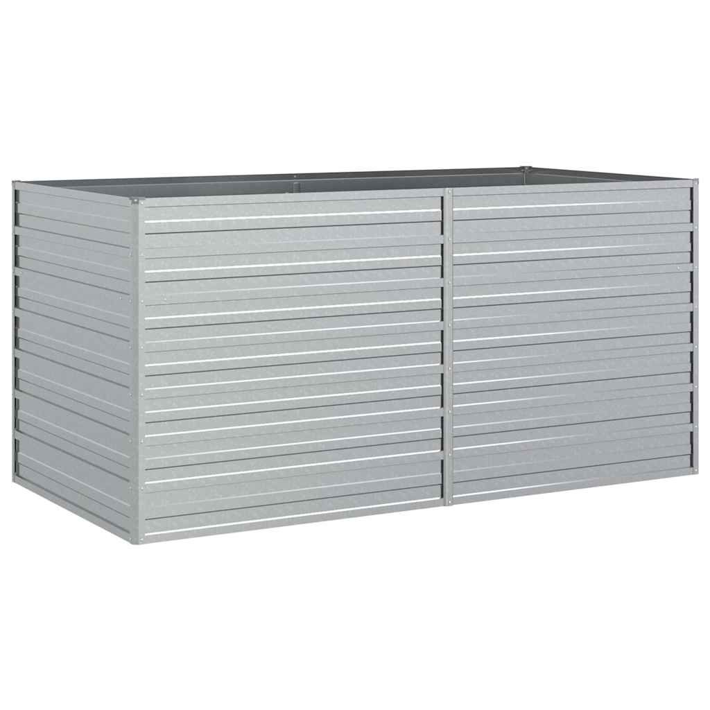 vidaXL Garden Raised Bed 160x80x77 cm Galvanized Steel Silver