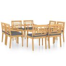 vidaXL Batavia Chairs 8 pcs with Cushions Solid Teak Wood
