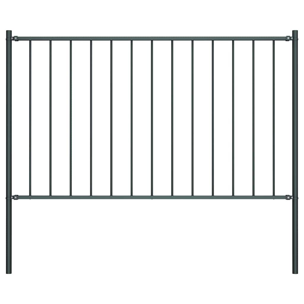 vidaXL Fence Panel Woerden with Posts Steel 1.7x0.75 m Anthracite