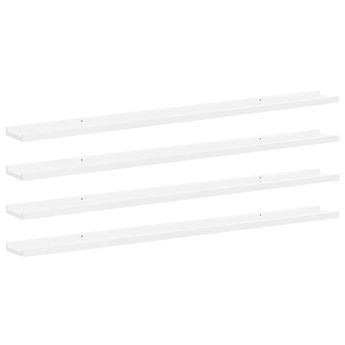 vidaXL Wall Shelves 4 pcs High Gloss White 45.3"x3.5"x1.2"