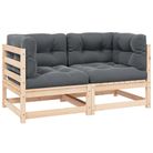 vidaXL Garden Corner Sofas 2 pcs with Cushions Solid Wood Pine