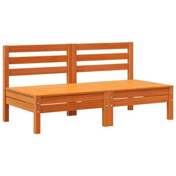 vidaXL Patio Sofas Armless 2 pcs Wax Brown Solid Wood Pine