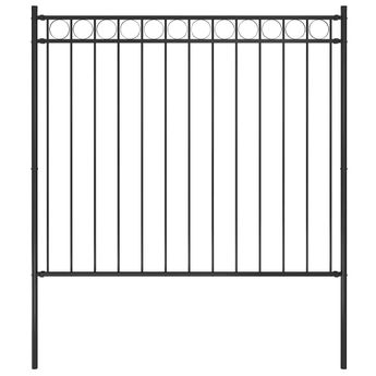 vidaXL Garden Fence ASSEN Steel 1.7x1.5 m Black