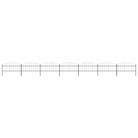 vidaXL Garden Fence with Spear Top Steel 1248x125 cm Black