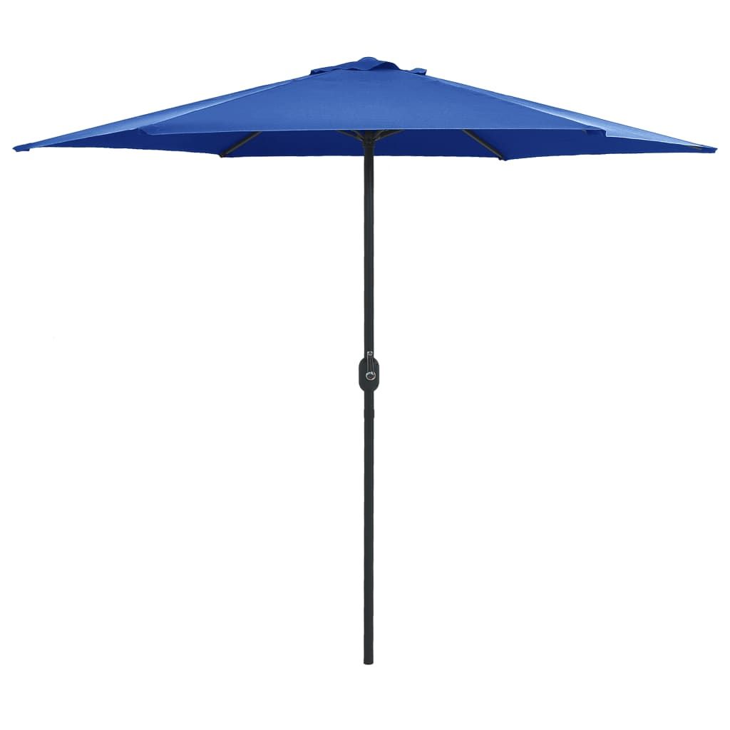 vidaXL Garden Parasol with Aluminum Pole 106.3"x96.9" Azure Blue