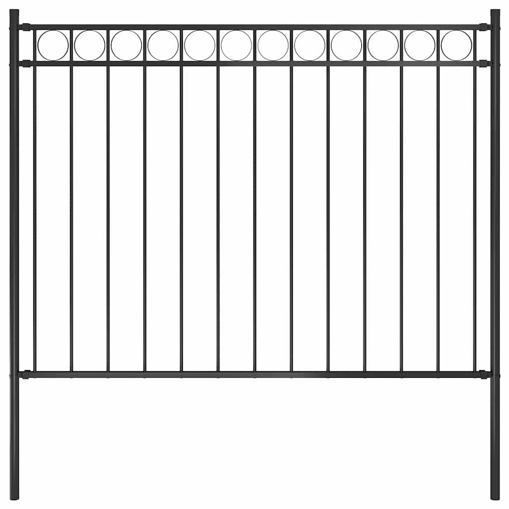 vidaXL Garden Fence ASSEN Steel 1.7x1.2 m Black