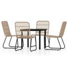 vidaXL 5 Piece Garden Dining Set Oak
