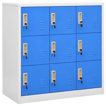 vidaXL Locker Cabinet Light Gray and Blue 35.4"x17.7"x36.4" Steel
