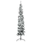 vidaXL Slim Artificial Half Christmas Tree with Flocked Snow 8 ft