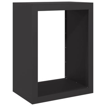 vidaXL Firewood Rack Black 23.6x15.7x31.5" Steel