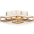 vidaXL 6 Piece Garden Lounge Set with Cushions Solid Acacia Wood