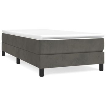 vidaXL Box Spring Bed Frame Dark Gray Twin Velvet (US Only)