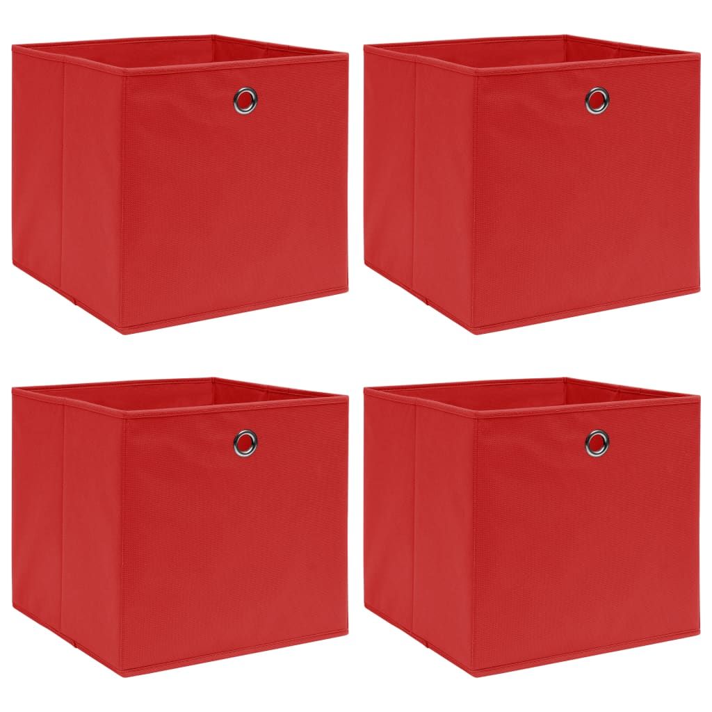 vidaXL Storage Boxes 4 pcs Red 12.6"x12.6"x12.6" Fabric