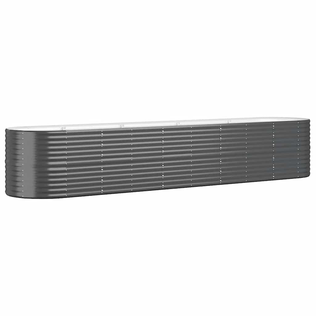 vidaXL Garden Raised Bed Galvanized Steel 144.9"x31.5"x26.8" Anthracite