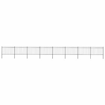 vidaXL Garden Fence with Spear Top Steel 1426x120 cm Black