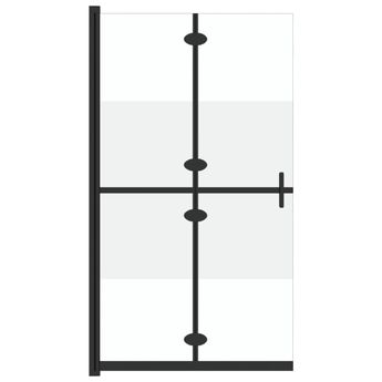 vidaXL Foldable Walk-in Shower Wall Half Frosted ESG Glass 43.3"x74.8"