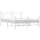 vidaXL Metal Bed Frame without Mattress with Footboard White 59.1"x78.7"