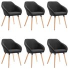 vidaXL Dining Chairs 6 pcs Black Fabric