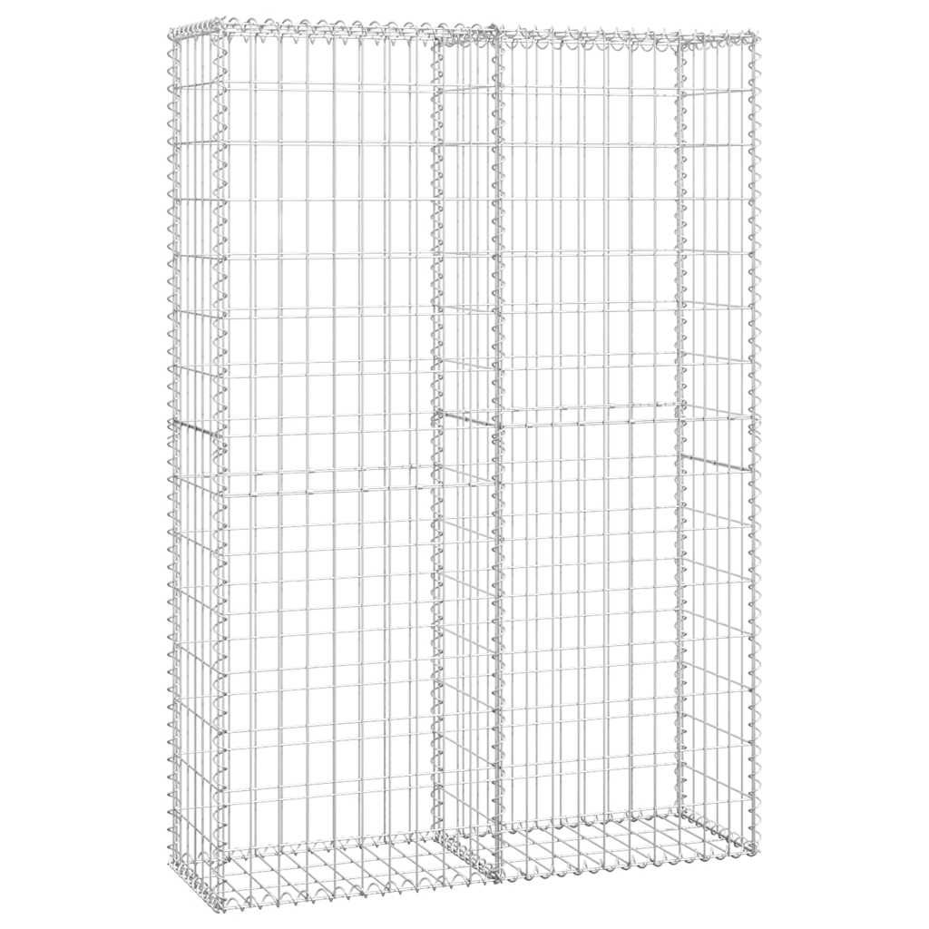 vidaXL Gabion Basket with Lids Galvanized Wire 59.1"x39.4"x11.8"