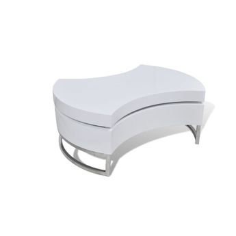 vidaXL Coffee Table Shape-adjustable High Gloss White