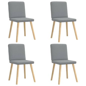 vidaXL Dining Chairs 4 pcs Light Gray Fabric