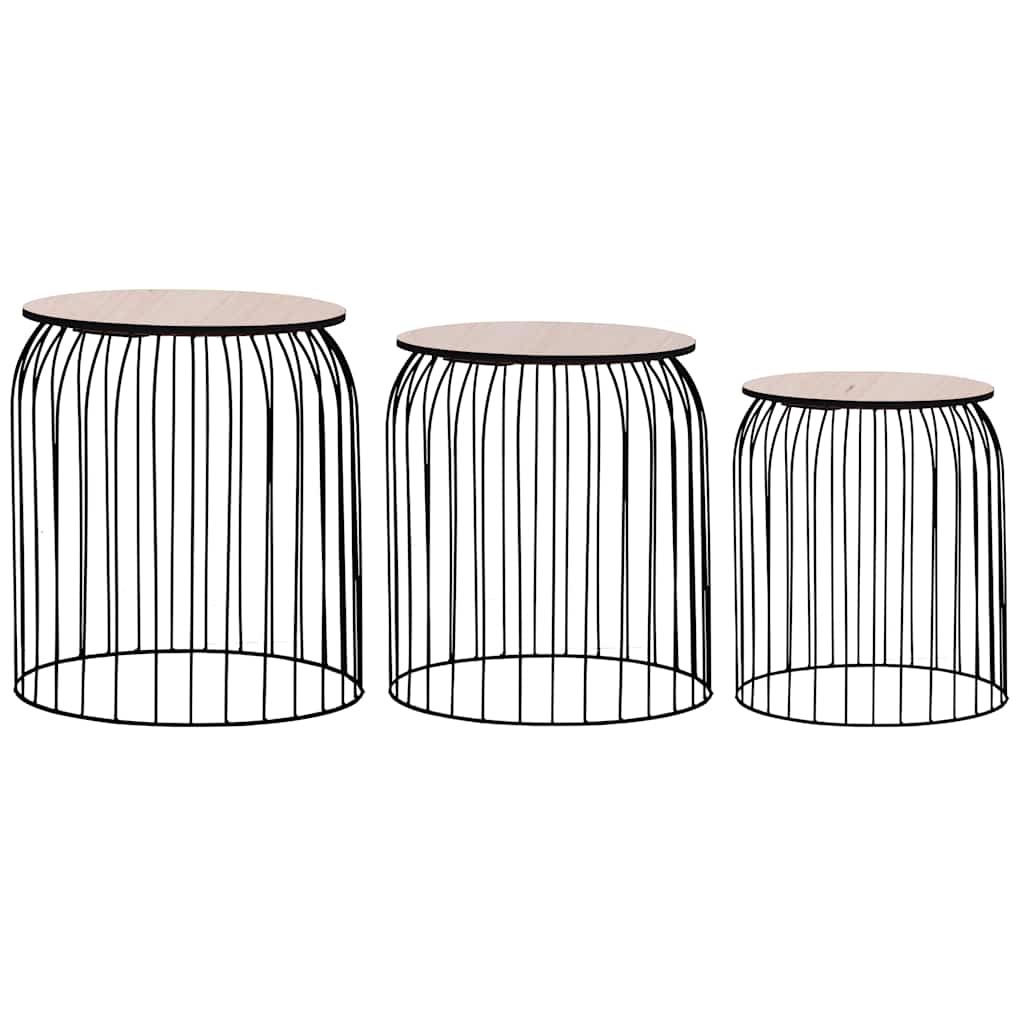 vidaXL Coffee Tables 3 pcs Black