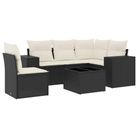 vidaXL 6 Piece Garden Sofa Set with Cushions Black Poly Rattan