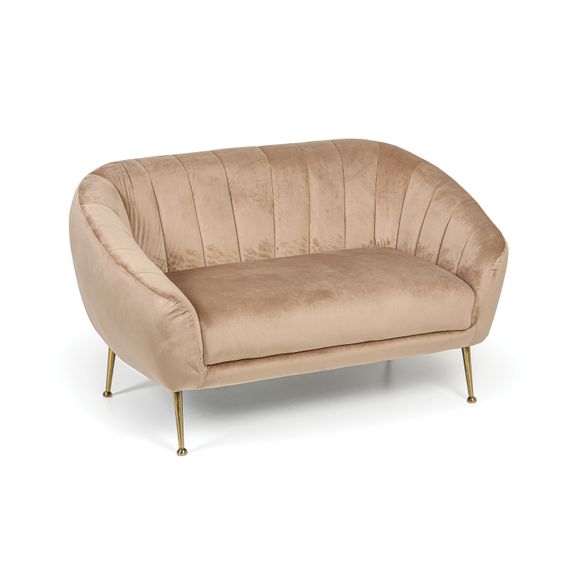 Suede sofa MARLENE, two-seater, beige Suede sofa MARLENE, two-seater, beige